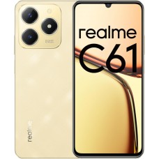 Oferta Relâmpago Celular Realme C61 128GB, 4GB RAM, Câmera Traseira Dupla de 50MP, Tela 6.7", NFC, Android 14, e Processador Octa Core Dourado